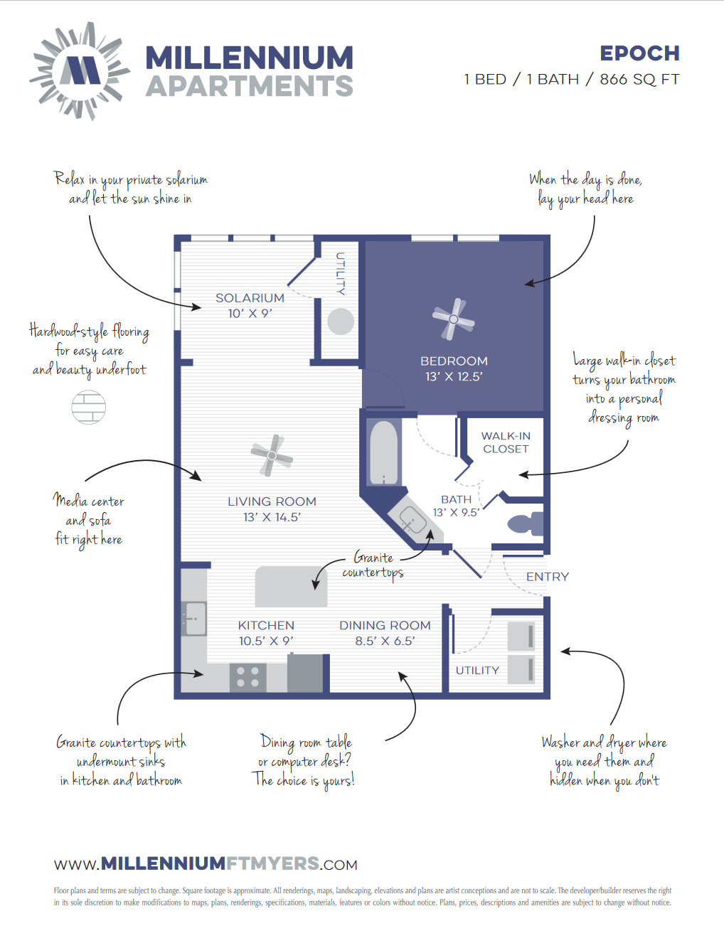 Epoch Floorplan by Millennium Apartments