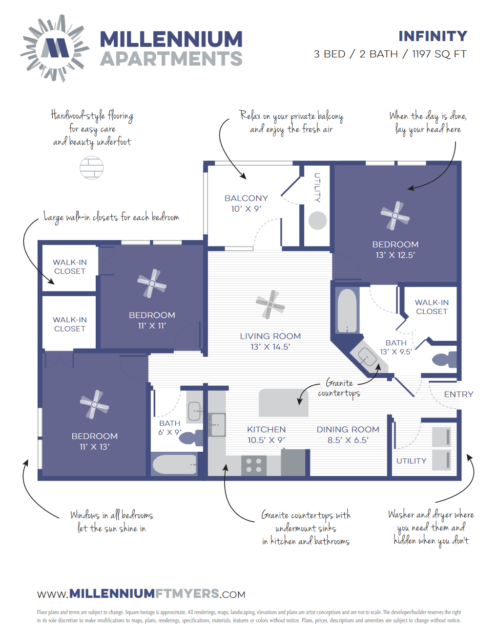 Infinity Floorplan by Millennium Apartments